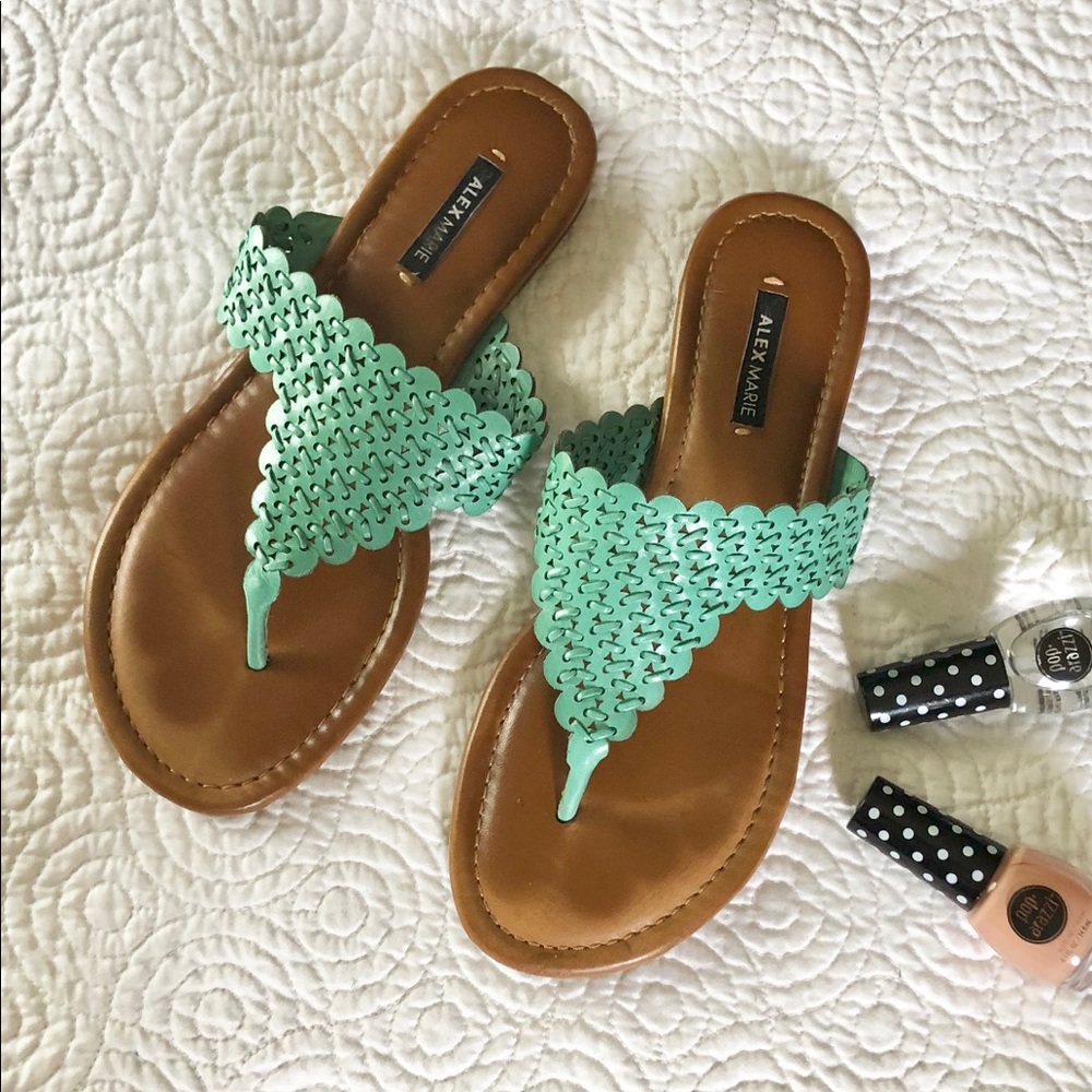 Alex Marie woven sea foam sandals